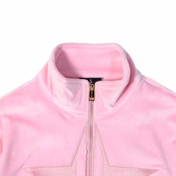 Pink Velour Zip Up Jacket - Image 2