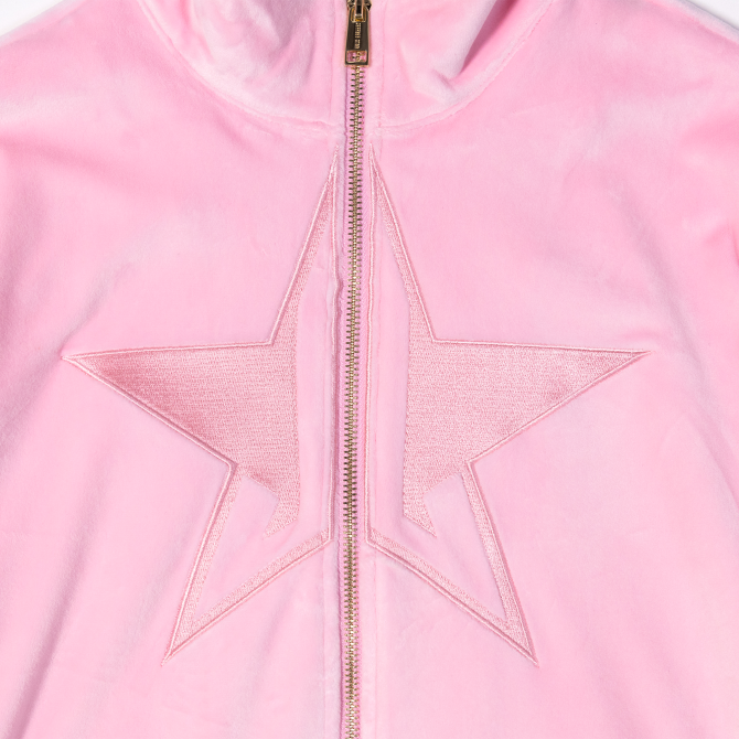 Pink Velour Zip Up Jacket - Image 3